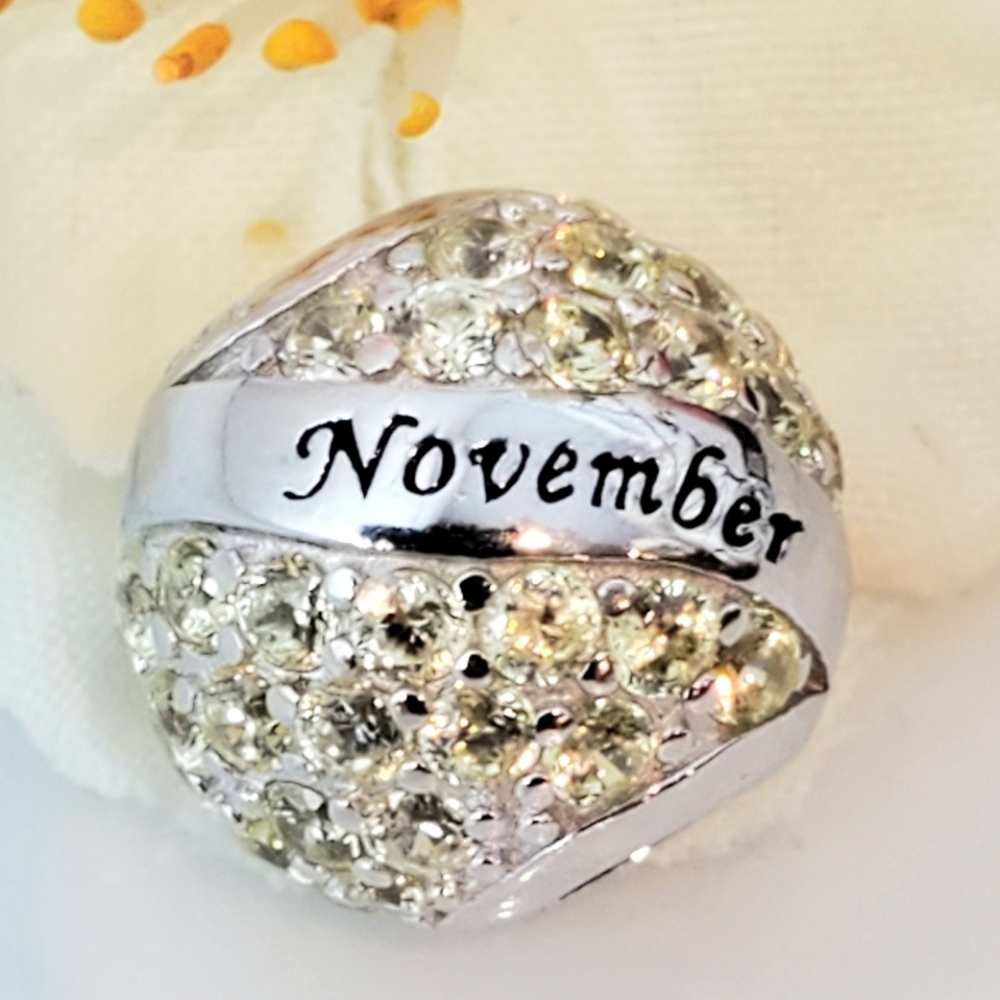 NEW  Citrine Sterling Silver Charm